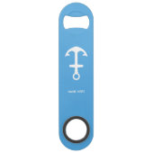 Sky Blue Bottle Opener Custom Text Bar Key Gift スピード栓抜き (裏面)