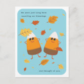 Sky Blue | Chocolate Candy Corn Duo | Thanksgiving シーズンポストカード (正面)