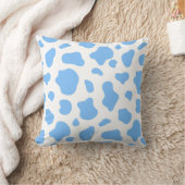 Sky Blue Cow Print Decorative Pillow クッション (ブランケット)