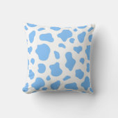 Sky Blue Cow Print Decorative Pillow クッション (正面)