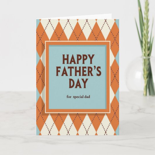 Sky Blue Fathers Day Serif Card カード (正面)
