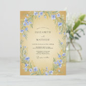 Sky Blue Floral Botanical Wedding 招待状 (スタンド正面)