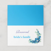 Sky Blue Floral Wedding Folded Place Card プレイスカード (外部開封)