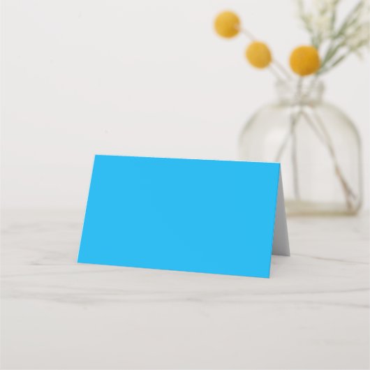 Sky Blue Floral Wedding Folded Place Card プレイスカード (裏面)
