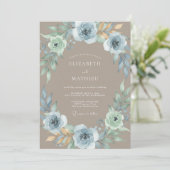 Sky Blue Floral Woodland Wedding 招待状 (スタンド正面)