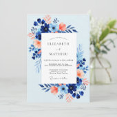 Sky Blue Fresh Coastal Wedding 招待状 (スタンド正面)