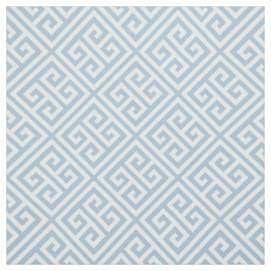 Sky Blue Greek Key Pattern ファブリック (見本)