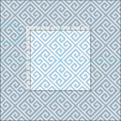 Sky Blue Greek Key Pattern ファブリック (タイル)