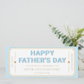 Sky Blue Happy Father's Day Gift Voucher Card 招待状 (スタンド正面)