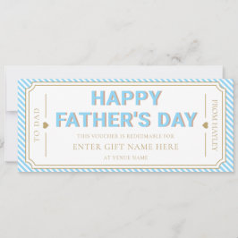 Sky Blue Happy Father's Day Gift Voucher Card 招待状