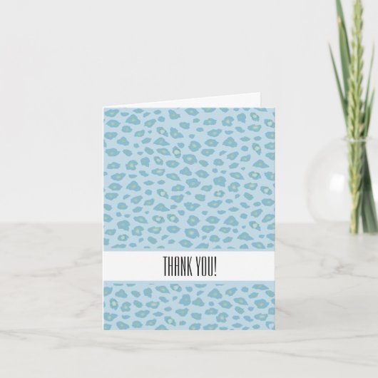 Sky Blue Leopard Printありがとうございました サンキューカード (正面)