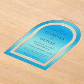 Sky blue light gradient wedding アクリル招待状 (レイダウン)