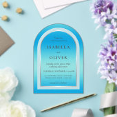 Sky blue light gradient wedding アクリル招待状 (インサイチュ (ウェディング))