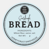 Sky Blue Logo Bakery Sourdough Bread Sticker ラウンドシール (正面)