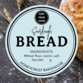Sky Blue Logo Bakery Sourdough Bread Sticker ラウンドシール