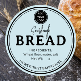 Sky Blue Logo Bakery Sourdough Bread Sticker ラウンドシール