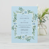 Sky Blue Lyrical Botanical Wedding 招待状 (スタンド正面)