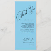 Sky Blue Modern Place Setting Thank You Card プログラム (正面)