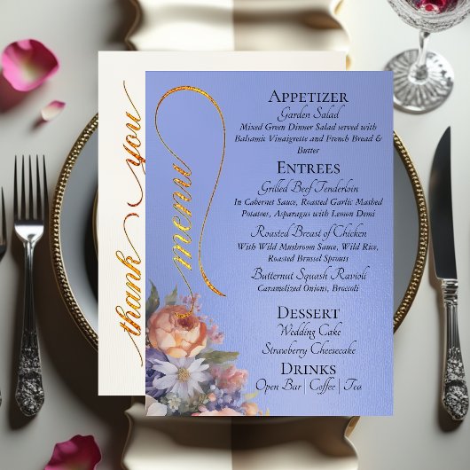 Sky Blue - Monogram, Wildflowers & Thank You  メニュー