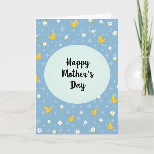 Sky Blue Mothers Day Wish Card カード (正面)
