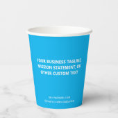 Sky Blue Paper Cups Custom Business Logo 8 oz 紙コップ (裏面)