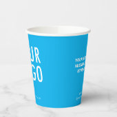 Sky Blue Paper Cups Custom Business Logo 8 oz 紙コップ (左)