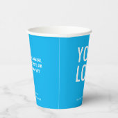 Sky Blue Paper Cups Custom Business Logo 8 oz 紙コップ (右)