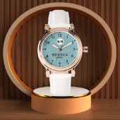 Sky Blue Personalized Custom Monogram Elegant  腕時計