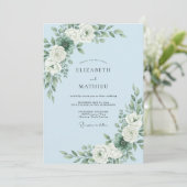 Sky Blue Refined Winter Wedding 招待状 (スタンド正面)