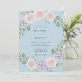 Sky Blue Romantic Spring Wedding 招待状 (スタンド正面)