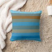 Sky Blue, Rust & Olive STRIPES クッション (ブランケット)