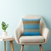 Sky Blue, Rust & Olive STRIPES クッション (椅子)