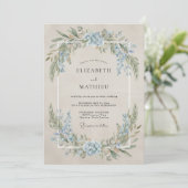 Sky Blue Serene Vintage Wedding 招待状 (スタンド正面)
