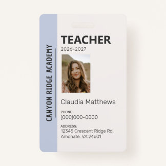 Sky Blue Stripe Homeschool Educator ID Badge バッジ