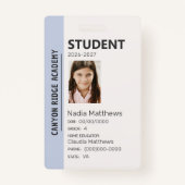 Sky Blue Stripe Homeschool Student ID Badge バッジ (正面)