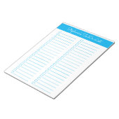 Sky Blue Vertical 8.5x11 Two Column Checklist ノートパッド (アングル)