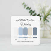 Sky Blue Wedding Color Palette Card 招待状 (スタンド正面)