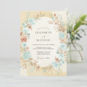 Sky Blue Whimsical Boho Wedding 招待状 (スタンド正面)