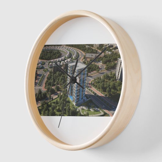 Sky Building Wall Clock – Modern Timepiece 壁時計 (傾斜)