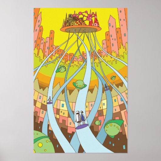 Sky city accessible by high-speed elevator. ポスター (正面)