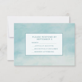 Sky Clouds Blue RSVP Card Baby Boy Pastel