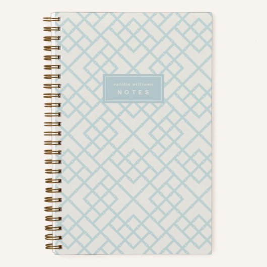 Sky | Coastal Bamboo Trellis Personalized ノートブック (正面)