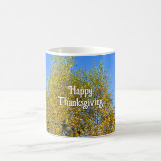 Sky Dancing Autumn Leaves - Custom Thanksgiving コーヒーマグカップ