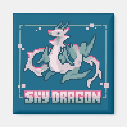 Sky Dragon, pixel art マグネット (正面)