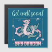 Sky Dragon pixel art Get well soon マグネット招待状 (正面/裏面)