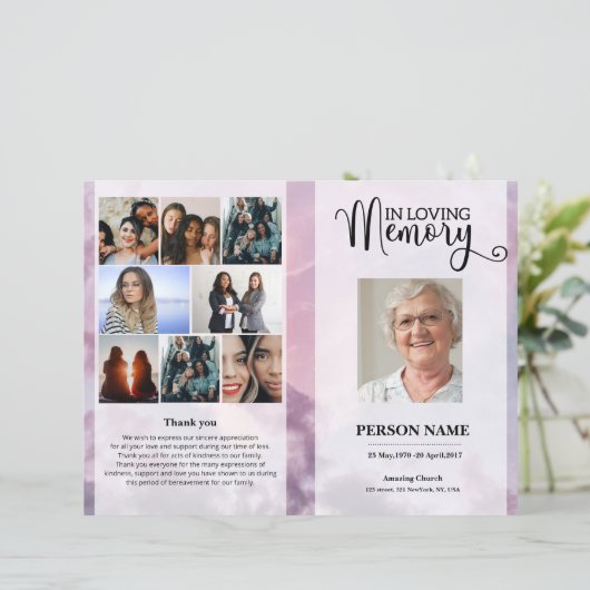 Sky Funeral Program template (スタンド正面)