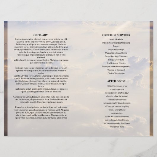 Sky Funeral Program template (裏面)