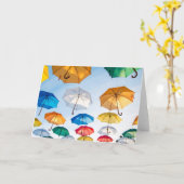 Sky Greeting Cardの傘 カード (黄色い花)