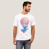 Sky High Kitty � Cute Whimsical Cat Adventure Tシャツ (正面フル)