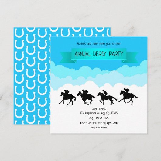 Sky High Sprints Annual Derby Party Invitation 招待状 (正面/裏面)